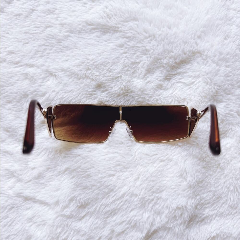 Sandy Brown Wrap-Around Sunglasses - Picture 7 of 10